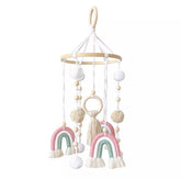 Boho Rainbow Baby Mobile - Pastel Pink Multi Colour.